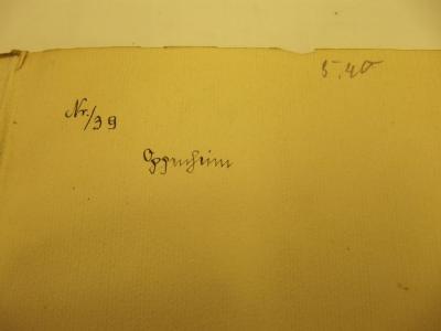Cr 607 c: Alte Schwedische Volksmärchen ([um 1925]);J / 755 (Oppenheim, [?]), Von Hand: Exemplarnummer; 'Nr./39'. ;J / 755 (unbekannt), Von Hand: Preis; '5,40'. ;J / 755 (Oppenheim, [?]), Von Hand: Autogramm, Name; 'Oppenheim'. 