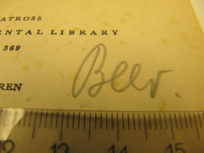 Cq 1545: Little Children ([1938]);J / 1189 (Beer, [?]), Von Hand: Autogramm; 'Beer.'. 