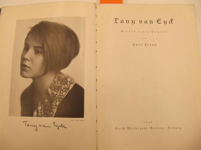 Dw 119: Tony van Eyck. Bilder einer Jugend. (1932)
