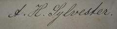 J / 1128 (Sylvester, A. H.), Von Hand: Autogramm, Name; 'A. H. Sylvester'. 