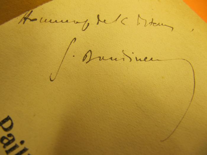 Ct 1285: La Pailler dans l'Acier ([1925]);J / 1066, Von Hand: Autogramm; '[Homm...?] [...] [...] [...]inen'