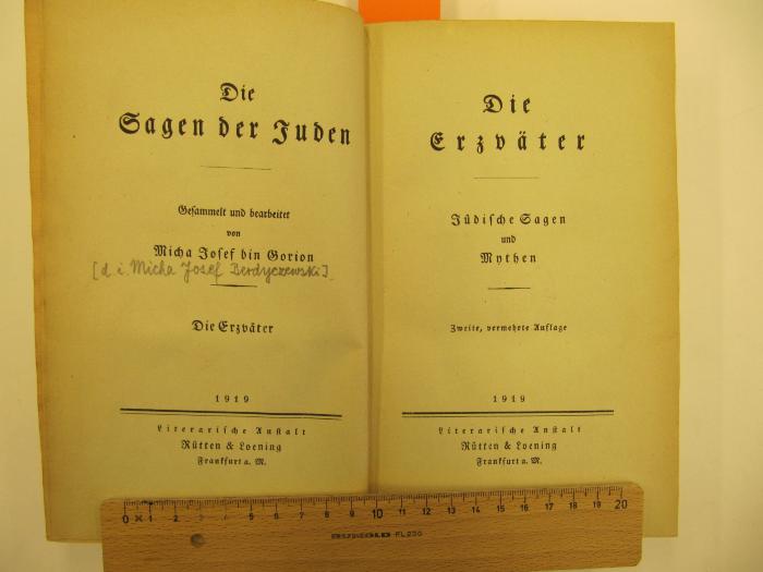 I 6530 b2: Die Erzväter : Jüdische Sagen und Mythen (1919)