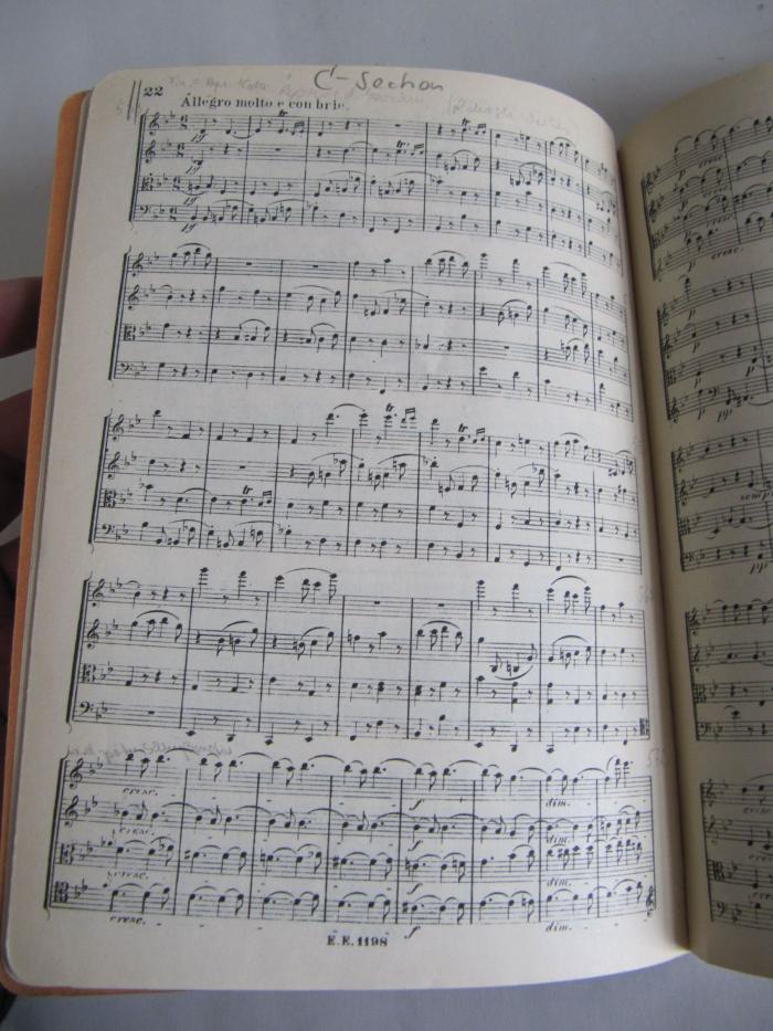 No 190 Be24a: Quartett. No. 16. (Große Fuge) [....] Beethoven. Op 133.
