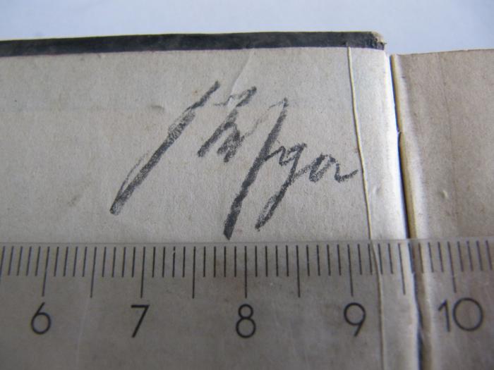 III 41698: Das Buch der Narrheit (1845);J / 1462, Von Hand: Autogramm; '[...]g[or]'