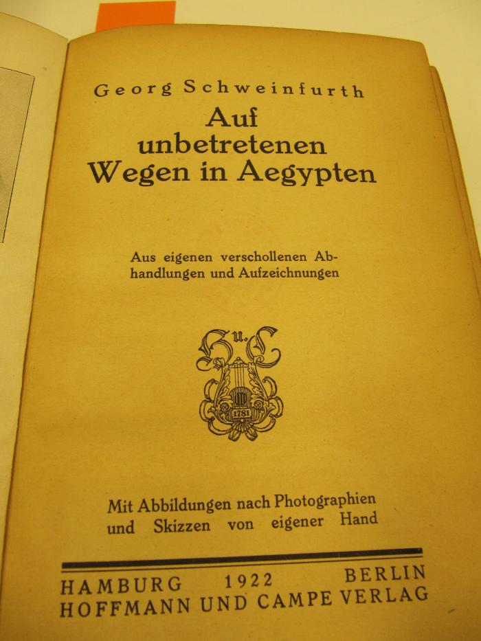 II 15857: Auf unbetretenen Wegen in Aegypten (1922)