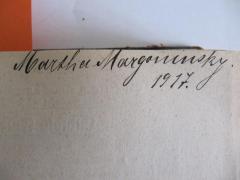 J / 1617 (Margoninsky, Martha), Von Hand: Autogramm; 'Martha Margoninsky. 1917.'. 