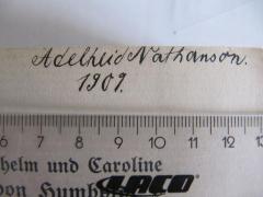 J / 442 (Nathanson, Adelheid), Von Hand: Autogramm, Name, Datum; 'Adelheid Nathanson. 1909'. 
