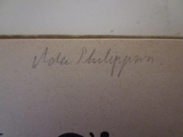  Kinder und Tiere (1909);- (Philippson, Ada), Von Hand: Autogramm, Name; 'Ada Philippson'. 