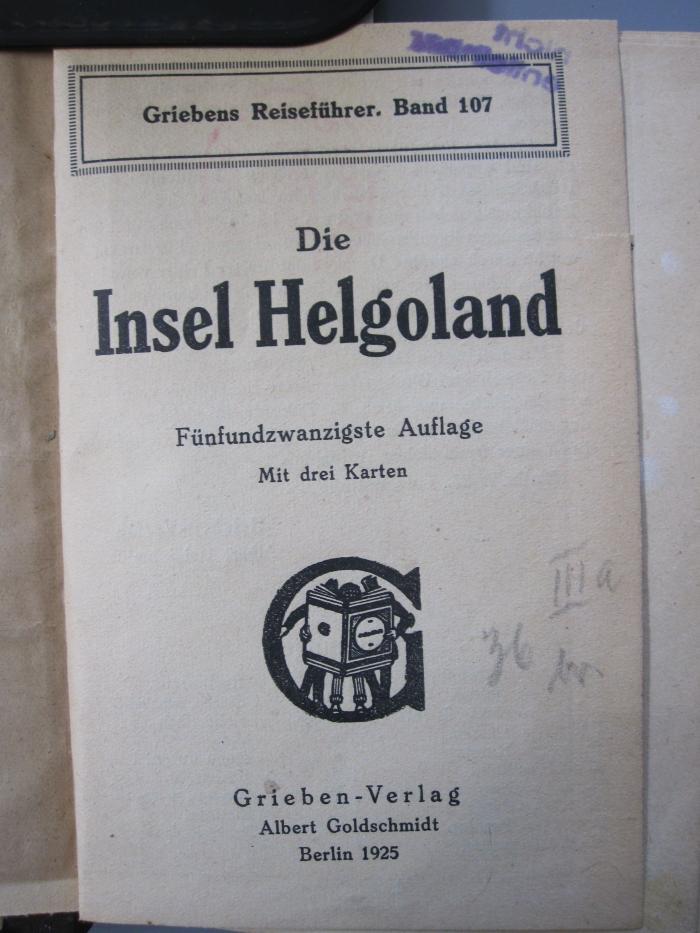 II 5137 be: Die Insel Helgoland : praktischer Reiseführer (1925)