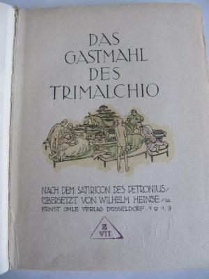 Cn 843: Das Gastmahl des Trimalchio (1913)