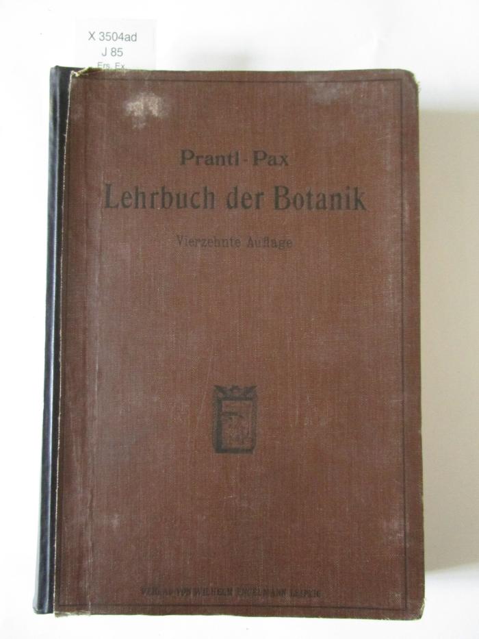 X 3504 ad Ers.: Prantls Lehrbuch der Botanik (1916)