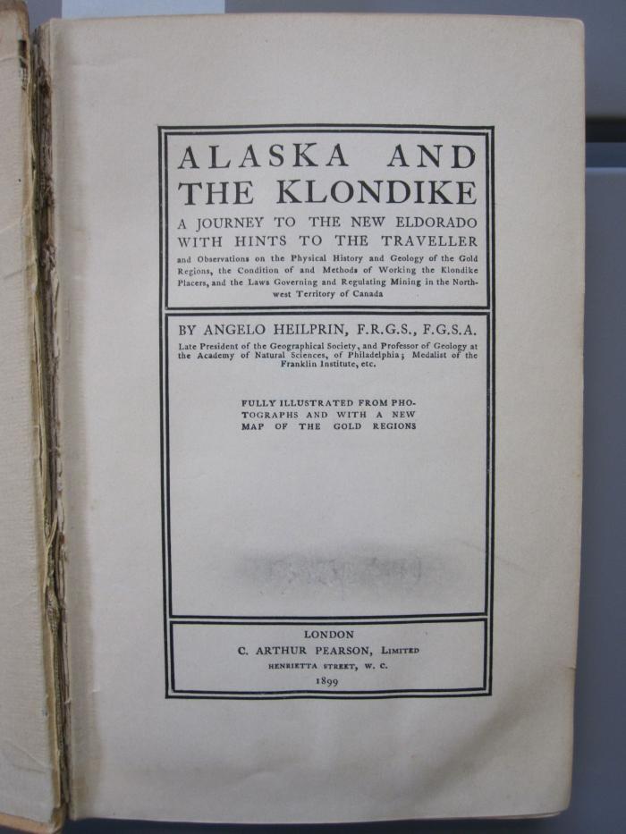 Bn 261: Alaska and the Klondike (1899);J / 576, Radiert / Rasiert: -