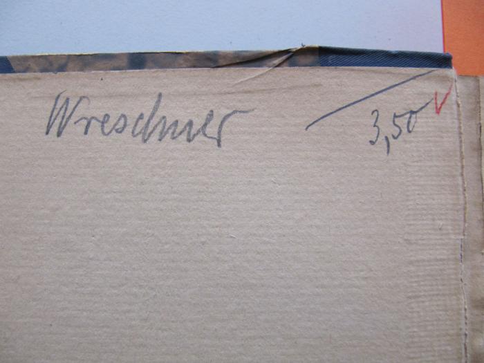 Ka 17 1923: Weltblick (1923);J / 279 (Wreschner, M.E.[?]), Von Hand: Autogramm; 'Wreschner'. 