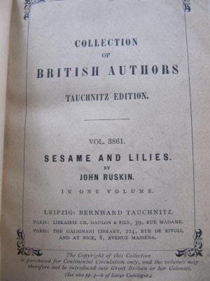 Hn 220: Sesame and Lillies (1906)