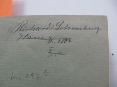 J / 809 (Schomburg, Richard), Von Hand: Autogramm, Name, Nummer; '(Richard) Schomburg Hans IV 3 105. [/] III, 11'. 