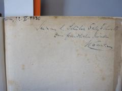 J / 326 (Schwalb, Sally), Von Hand: Widmung; 'Seinem l. Schüler Sally Schwalb zum freundlichen Gedenken N[?] Sa[..]t[..]'. 