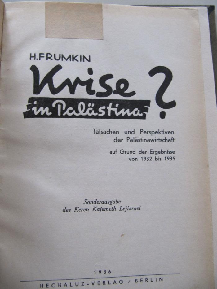 Ge 880: Krise in Palestina? (1936)