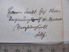 J / 297 (Naumann, Otto), Von Hand: Widmung; 'Herrn wirkl. Geh. Ober-Regierungsrath Dr. Nauman[n] Verehrungsvoll [...]'. 