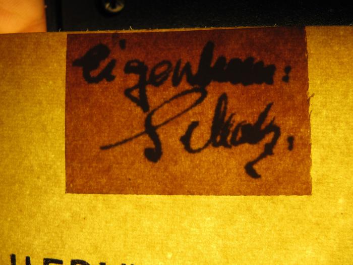 Ge 880: Krise in Palestina? (1936);J / 831 (Eigentum: Scholz), Von Hand: Autogramm, Name; 'Eigentum: Scholz'. 