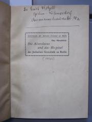Fg 239: Die Altersheime und das Hospital der Jüdischen Gemeinde zu Berlin ([1935])