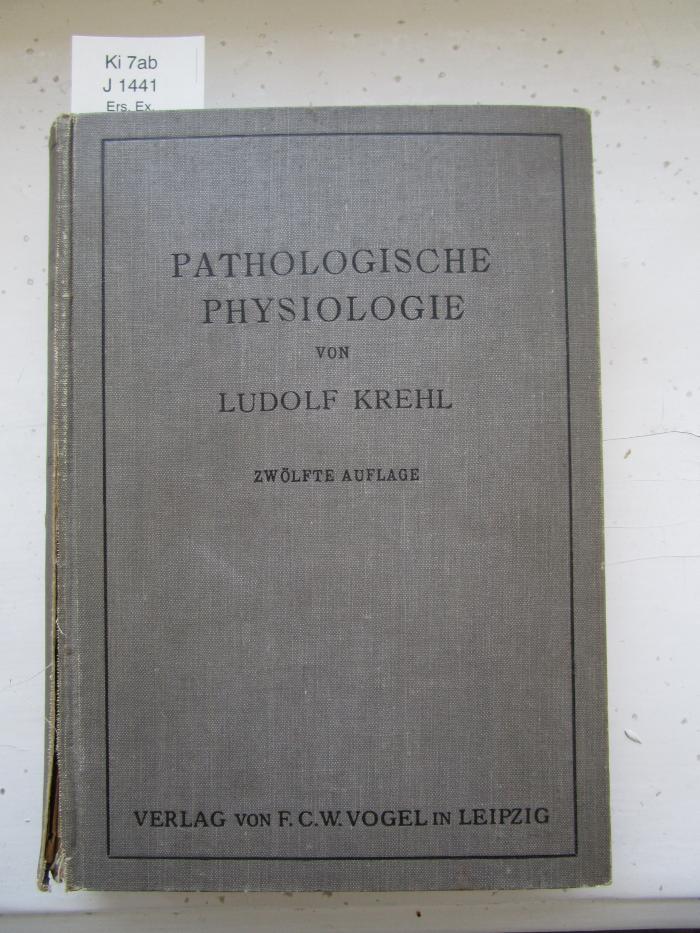 Ki 7 ab: Pathologische Physiologie (1923)