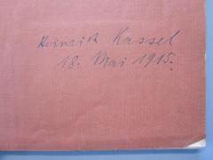 J / 197 (Kassel, Heinrich), Von Hand: Autogramm; 'Heinrich Kassel 18.Mai 1915'. 