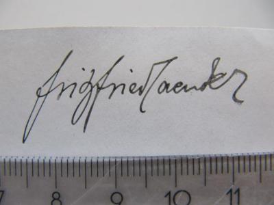 Kk 747 i: Grundriss der pathologischen Anatomie (1910);J / 281 (Jaen[...], Sigfried[?]), Von Hand: Autogramm; 'Sigfried Jaen[...]'. 