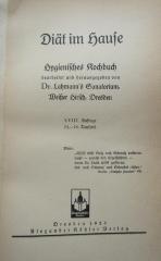 Ki 414 ah: Diät im Hause : hygienisches Kochbuch (1928)