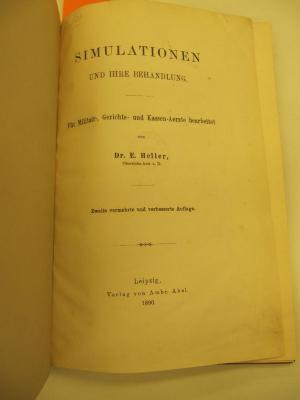 Ko 487 b: Simulationen und ihre Behandlung (1890)