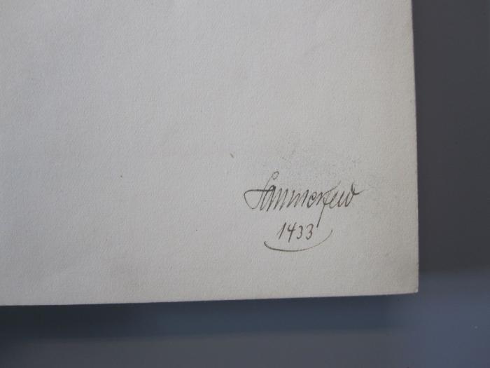 Ko 459: Danke gut! : Fünfzig neue Kapitel optimistischer Medizin (1930);J / 322 (Sommerfeld, [?]), Von Hand: Autogramm, Name, Exemplarnummer; 'Sommerfeld 1433'. 