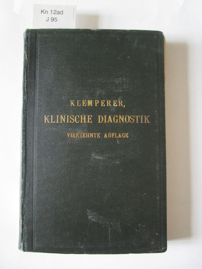 Kn 12 ad: Grundriss der klinischen Diagnostik (1908)