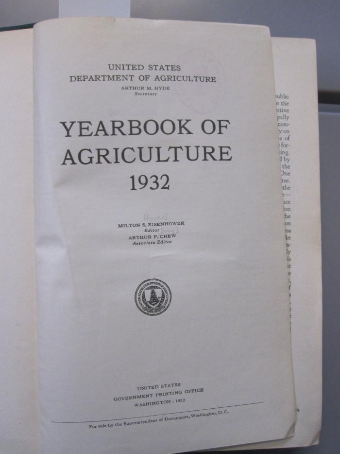 Nc 341 1932: Yearbook of Agriculture 1932 (1932)