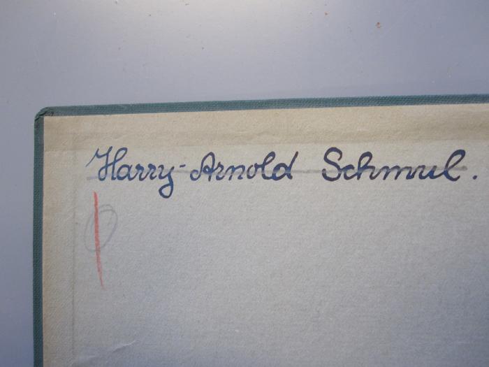Ts 252: Taschenbuch für die Lebensmittelchemie : Hilfstabellen für die Arbeiten des Chemikers, ... (1938);J / 198 (Schmul, Harry-Arnold), Von Hand: Autogramm; 'Harry-Arnold Schmul.'. 