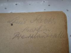 G45 / 113 (Sachs, Louis), Von Hand: Autogramm, Ortsangabe, Name; 'Louis Sachs Berlin Prenzlauerallee'. 