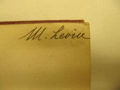 J / 1853 (Levin[?], M.), Von Hand: Autogramm; 'M. Levin'. 