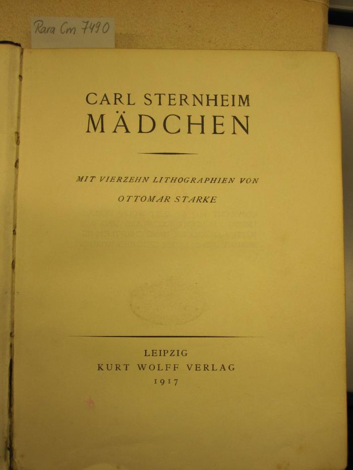 Cm 7490: Mädchen (1917)