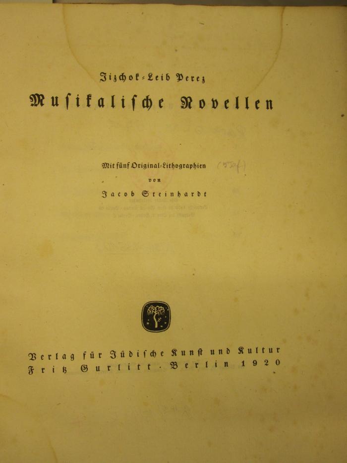Cv 154 x: Musikalische Novellen (1920)