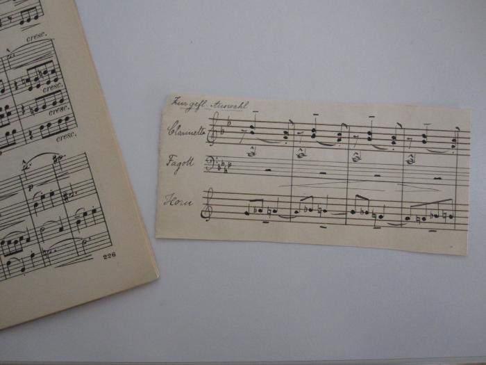 Vi 223: Quartett E-dur für 2 Violinen, Viola und Violoncell. : Op. 15 (o.J.);J / 1545 (unbekannt), Papier: Annotation; 'Zur gepfl. Auswahl
Clarinette [Noten]
Fagott [Noten]
Horn [Noten]'. 