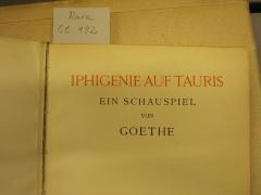 Cl 492: Iphigenie auf Tauris