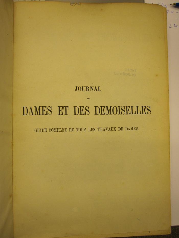 Ct 1486: Journal des Dames et des Demoiselles ([1857/58])