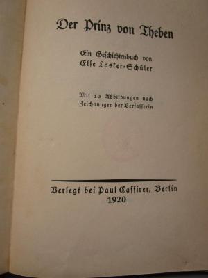 Cm 8354 b: Der Prinz von Theben (1920)