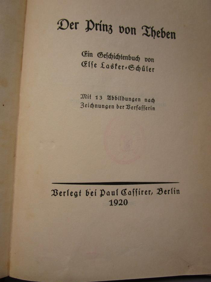 Cm 8354 b: Der Prinz von Theben (1920)