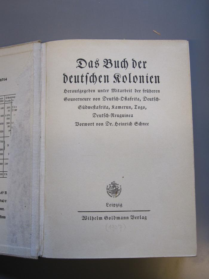 Erd 425 32: Das Buch der deutschen Kolonien