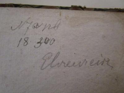 - (Ehrenreich, [?]), Von Hand: Name, Nummer; 'N7apb
18.300
Ehrenreich'. ; ספר קרובות הוא מחזור : מסודר בשלימות הסידור ומדויק בתכלית הדיוק (1832)