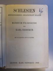 Erd 417 1b: Schlesien: Riesengebirge. Grafschaft Glatz. (1923)