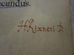 F50 / 1213 (Rixneri, H. D.), Von Hand: Autogramm; 'H. Rixneri D.'. 