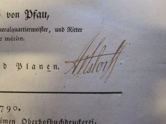 - (Estorff, A. von), Von Hand: Autogramm, Name; 'A. v. Estorff'. 