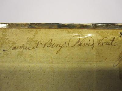 L 61 55_2: Geschichte der komischen Litteratur (1785);48 / 636 (David, Samuel Benjamin), Von Hand: Autogramm; 'Samuel Benj. David, Vr[...].'. 