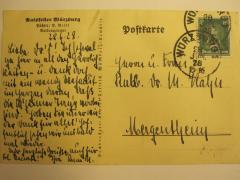 - (Kahn, Moses), Post: Name, Ortsangabe, Datum. 