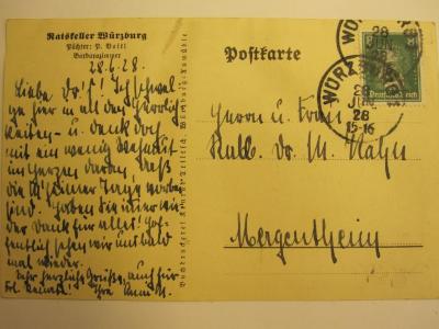  Machsor : die sämmtlichen Festgebete der Israeliten (1926);- (Kahn, Moses), Post: Name, Ortsangabe, Datum. 